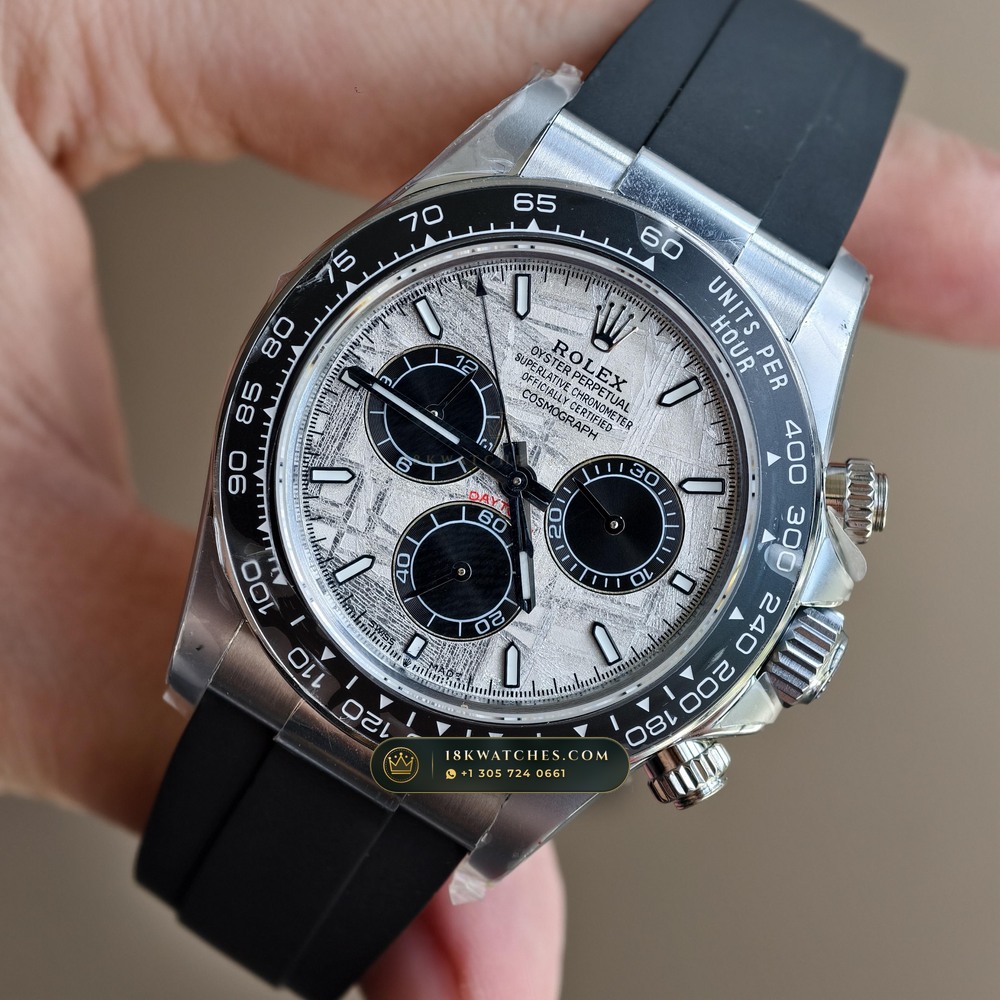 Rolex Cosmograph Daytona Gibeon Meteorite Dial 18K White Gold Ref. 126519LN — Studio Gallery Plate III in 18K White Gold Au750 (160.2g Verified Mass, Rolex Manufacture Cal. 4131 - 72h Power Reserve)