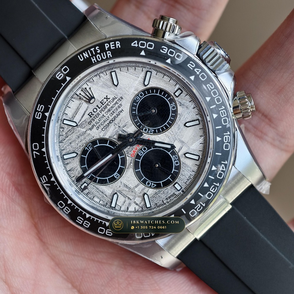 Rolex Cosmograph Daytona Gibeon Meteorite Dial 18K White Gold Ref. 126519LN — Studio Gallery Plate VI in 18K White Gold Au750 (160.2g Verified Mass, Rolex Manufacture Cal. 4131 - 72h Power Reserve)