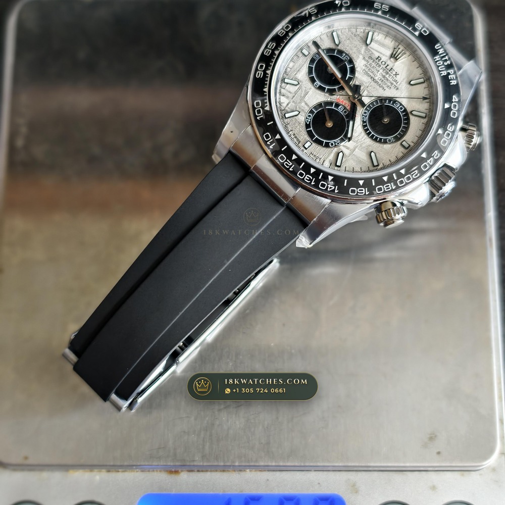 Rolex Cosmograph Daytona Gibeon Meteorite Dial 18K White Gold Ref. 126519LN — Studio Gallery Plate IX in 18K White Gold Au750 (160.2g Verified Mass, Rolex Manufacture Cal. 4131 - 72h Power Reserve)