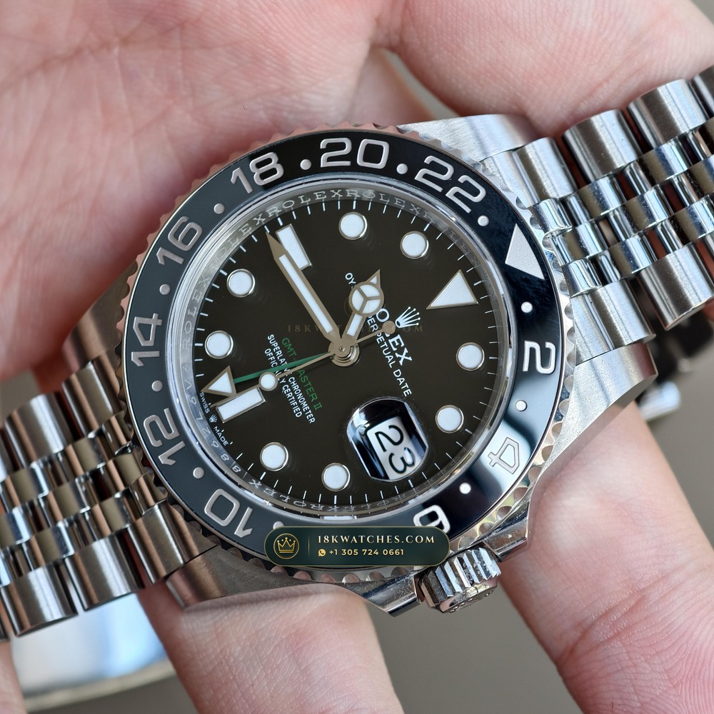 Rolex GMT-Master II Bruce Wayne Grey & Black Cerachrom Ref. 126710GRNR — Studio Gallery Plate X in 904L Stainless Steel Custom Architecture (143.6g Verified Mass, Rolex Manufacture Cal. 3285 - 70h Power Reserve)
