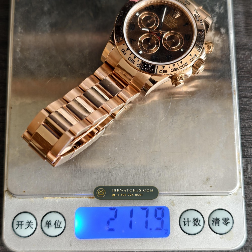 Rolex Cosmograph Daytona 18K Everose Gold Ref. 116505 — Studio Gallery Plate IX in 18K Rose Gold Au750 (216.6g Verified Mass, Rolex Manufacture Cal. 4130 - 72h Power Reserve)