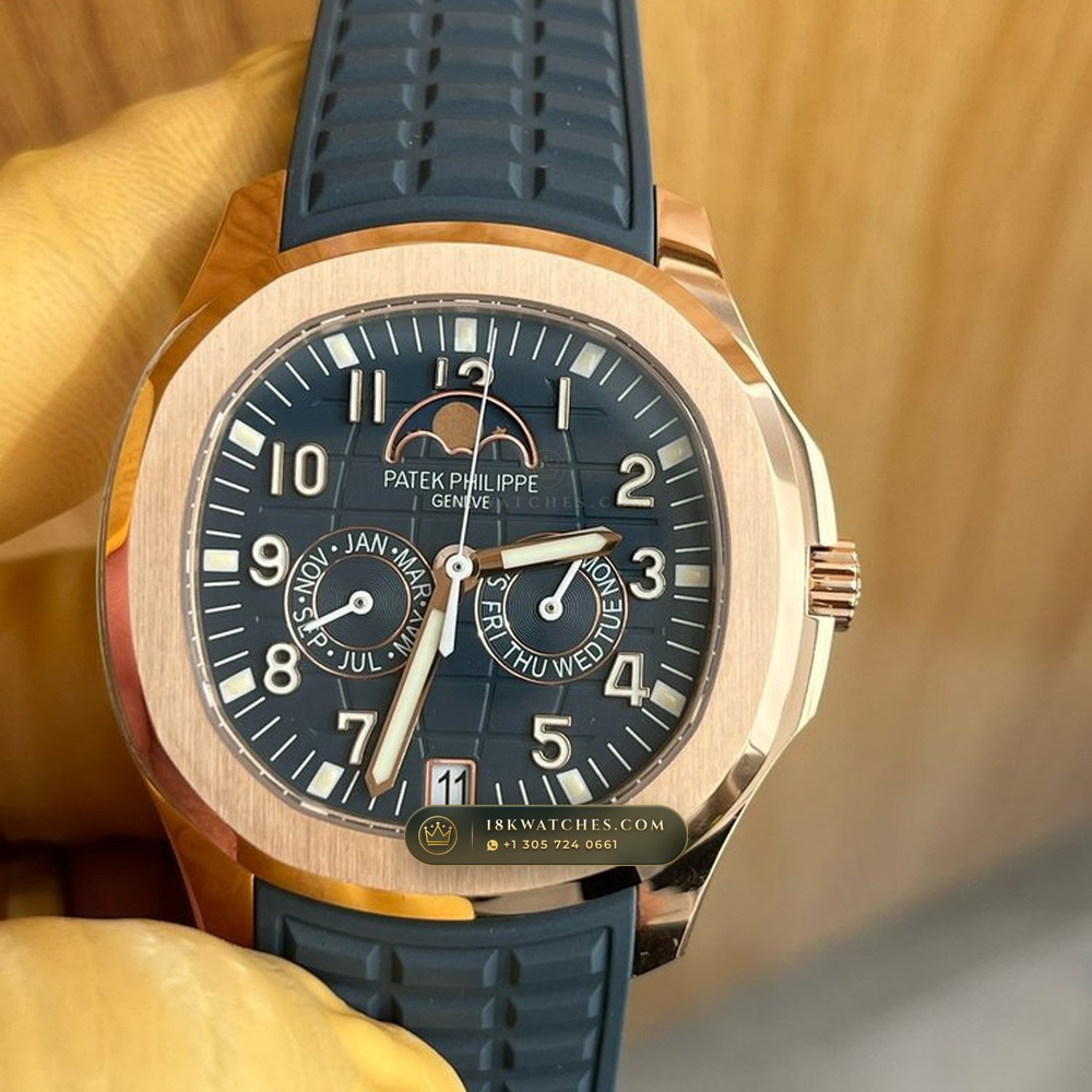 Patek Philippe Aquanaut Luce Annual Calendar Moonphase Blue-Grey Dial 18K Rose Gold Ref. 5261R-001