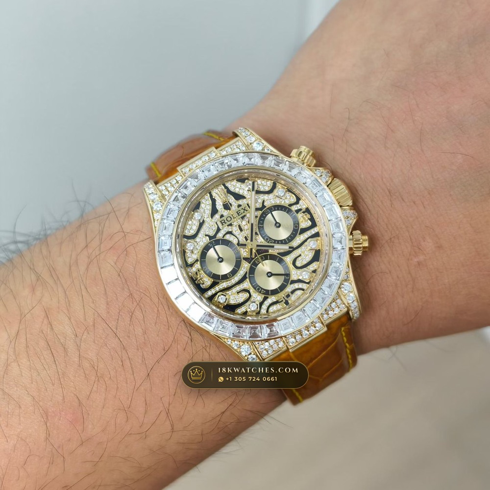Rolex Cosmograph Daytona Baguette Diamond Edition 18K Yellow Gold Ref. 116588TBR — Studio Gallery Plate VII in 18K Yellow Gold Au750 (160.4g Verified Mass, Rolex Manufacture Cal. 4130 - 72h Power Reserve)
