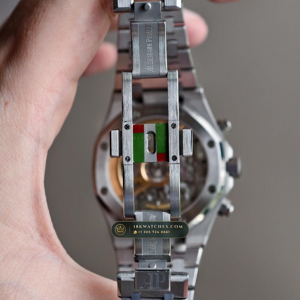 Audemars Piguet Royal Oak Selfwinding Chronograph 41mm Custom Tapestry Dial Deep Crystal Optics Ref. 26240ST — Studio Gallery Plate XII in 904L Stainless Steel Custom Architecture (180.6g Verified Mass, Audemars Piguet Cal. 4401 Flyback Chronograph)