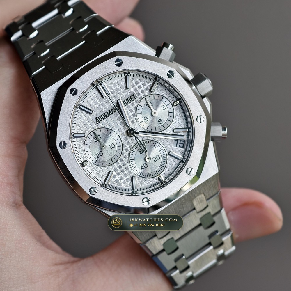 Audemars Piguet Royal Oak Selfwinding Chronograph 41mm Custom Tapestry Dial Deep Crystal Optics Ref. 26240ST — Studio Gallery Plate III in 904L Stainless Steel Custom Architecture (180.6g Verified Mass, Audemars Piguet Cal. 4401 Flyback Chronograph)