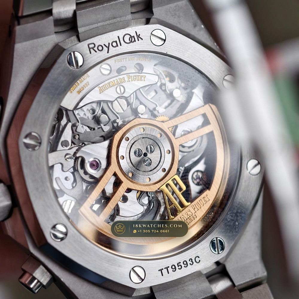 Audemars Piguet Royal Oak Selfwinding Chronograph 41mm Custom Tapestry Dial Deep Crystal Optics Ref. 26240ST — Studio Gallery Plate VIII in 904L Stainless Steel Custom Architecture (180.6g Verified Mass, Audemars Piguet Cal. 4401 Flyback Chronograph)