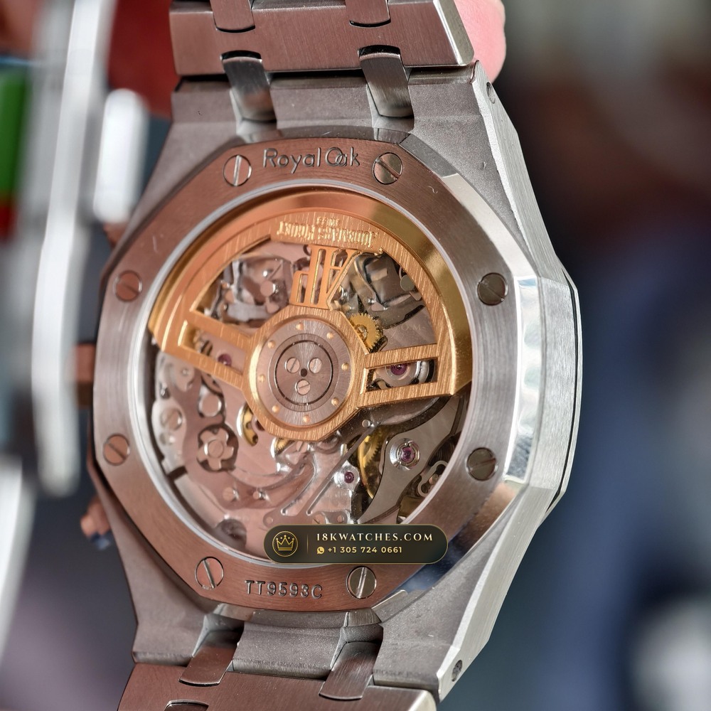 Audemars Piguet Royal Oak Selfwinding Chronograph 41mm Custom Tapestry Dial Deep Crystal Optics Ref. 26240ST — Studio Gallery Plate IX in 904L Stainless Steel Custom Architecture (180.6g Verified Mass, Audemars Piguet Cal. 4401 Flyback Chronograph)