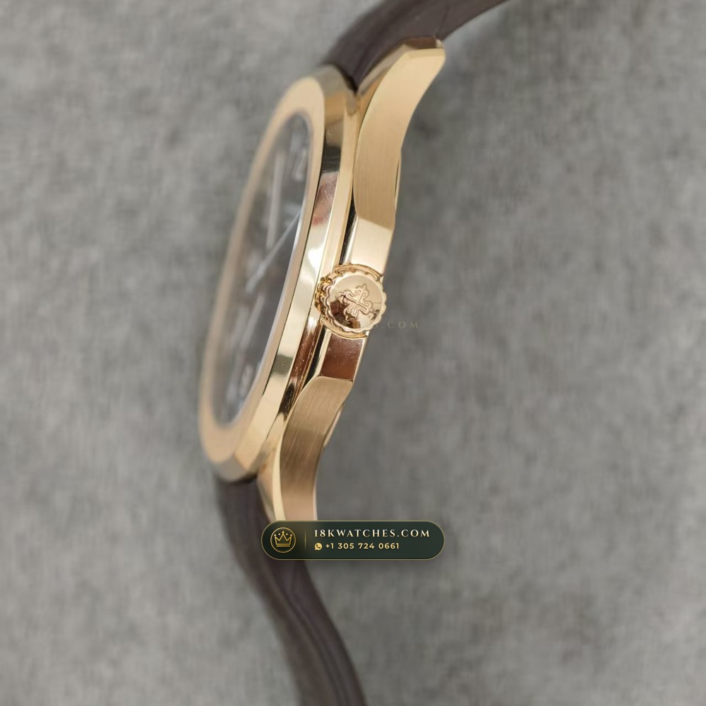 Patek Philippe Aquanaut Extra-Large Self-Winding 18K Rose Gold Custom SW Dial Free-Sprung Calibre Ref. 5167R — Studio Gallery Plate V in 18K Rose Gold Au750 (108.2g Verified Mass, Patek Philippe Cal. 324 S C - 21K Gold Rotor)
