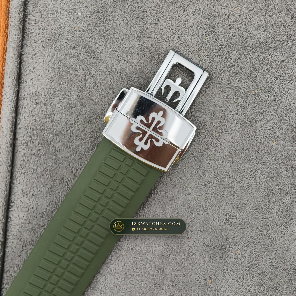 Patek Philippe Aquanaut Jumbo 42.2mm 18K White Gold Free-Sprung Calibre Ref. 5168G — Studio Gallery Plate IX in 18K White Gold Au750 (120.4g Verified Mass, Patek Philippe Cal. 324 S C - 21K Gold Rotor)