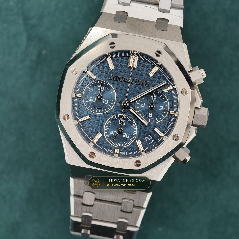 Audemars Piguet Royal Oak Selfwinding Chronograph 41mm Custom Tapestry Dial 22K Gold Rotor Ref. 26240ST — Studio Gallery Plate III in 904L Stainless Steel Custom Architecture (180.3g Verified Mass, Audemars Piguet Cal. 4401 Flyback Chronograph)