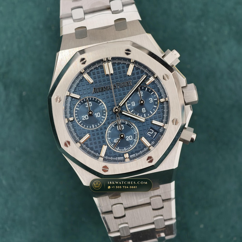 Audemars Piguet Royal Oak Selfwinding Chronograph 41mm Custom Tapestry Dial 22K Gold Rotor Ref. 26240ST — Studio Gallery Plate IV in 904L Stainless Steel Custom Architecture (180.3g Verified Mass, Audemars Piguet Cal. 4401 Flyback Chronograph)