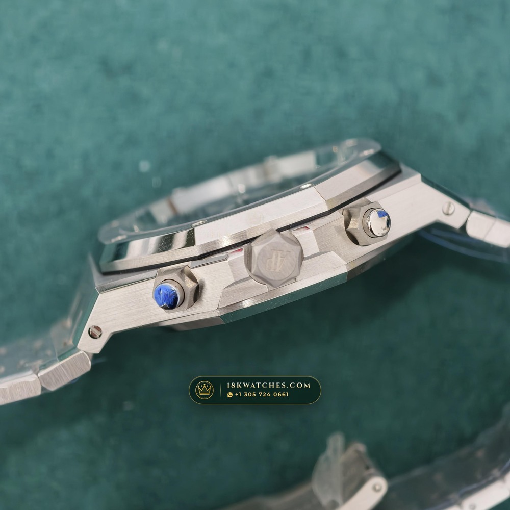 Audemars Piguet Royal Oak Selfwinding Chronograph 41mm Custom Tapestry Dial 22K Gold Rotor Ref. 26240ST — Studio Gallery Plate V in 904L Stainless Steel Custom Architecture (180.3g Verified Mass, Audemars Piguet Cal. 4401 Flyback Chronograph)