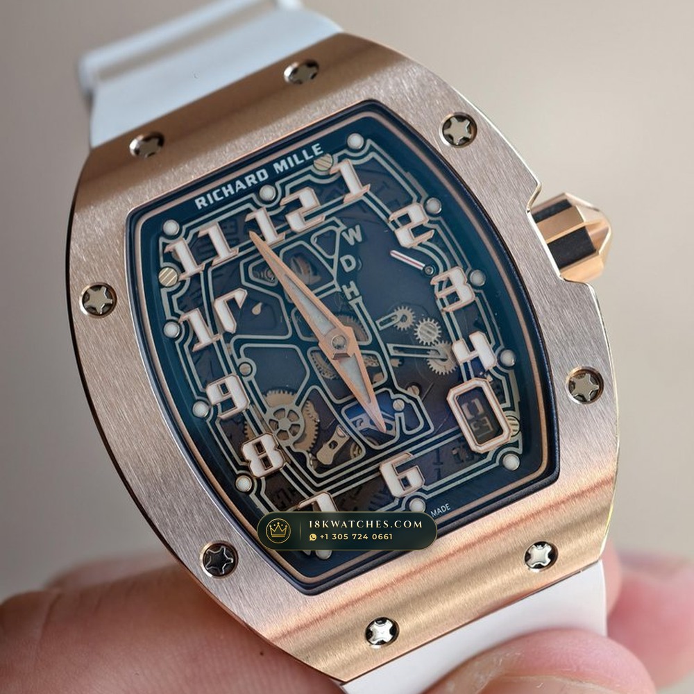 Richard Mille RM 67-01 Automatic Extra-Flat Skeleton 18K Rose Gold — Studio Gallery Plate IV in 18K Rose Gold Au750 (73.8g Verified Mass, Richard Mille Cal. CRMA6 - Platinum Rotor)
