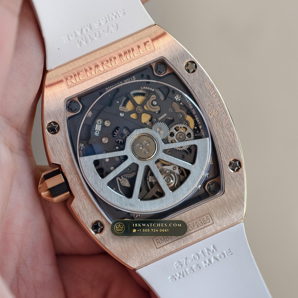 Richard Mille RM 67-01 Automatic Extra-Flat Skeleton 18K Rose Gold — Studio Gallery Plate VII in 18K Rose Gold Au750 (73.8g Verified Mass, Richard Mille Cal. CRMA6 - Platinum Rotor)