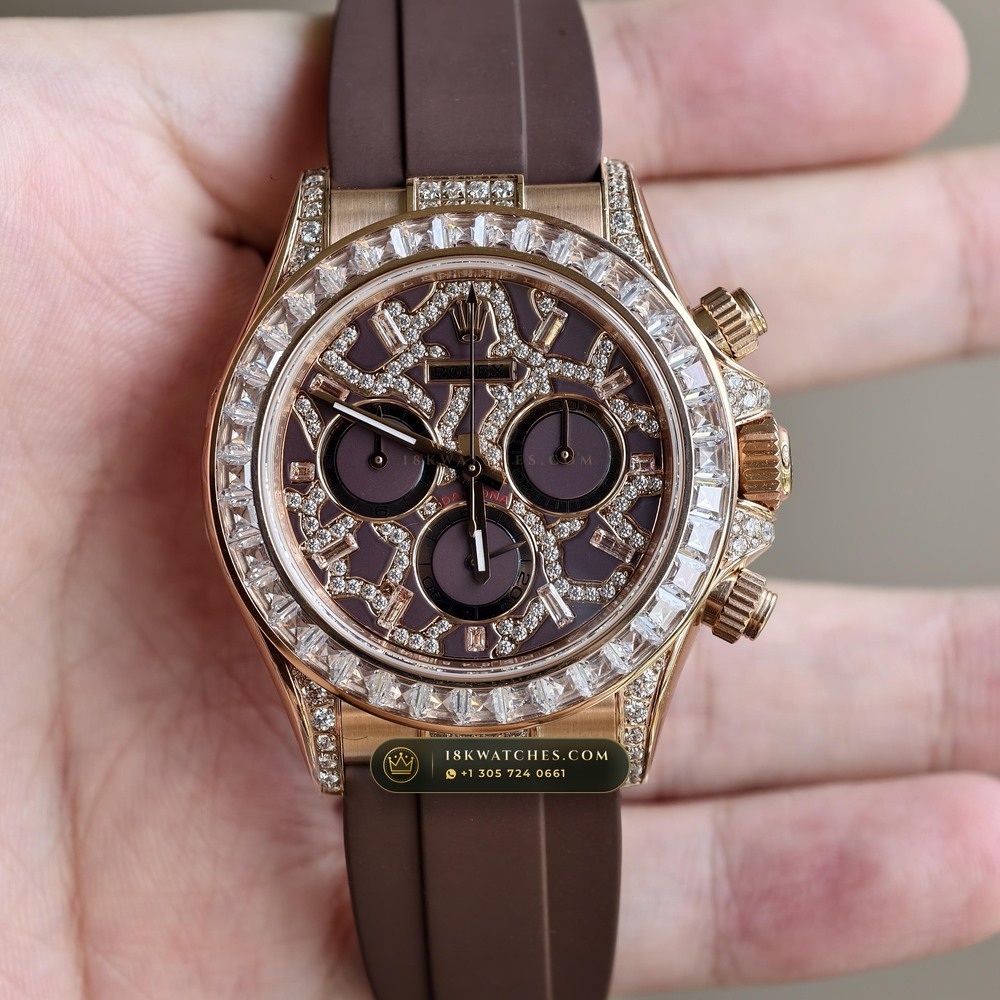 Rolex Cosmograph Daytona Giraffe Off-Catalogue Diamond Edition 18K Everose Gold Ref. 126555TBR