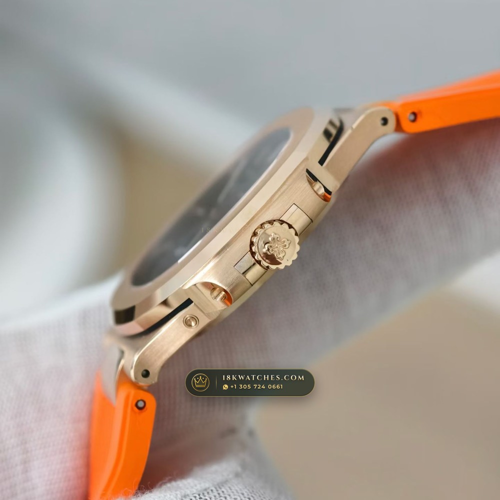 Patek Philippe Nautilus Moonphase & Power Reserve 18K Rose Gold Ref. 5712R — Studio Gallery Plate IV in 18K Rose Gold Au750 (105.6g Verified Mass, Patek Philippe Cal. 240 PS IRM C LU - 22K Gold Micro-Rotor)
