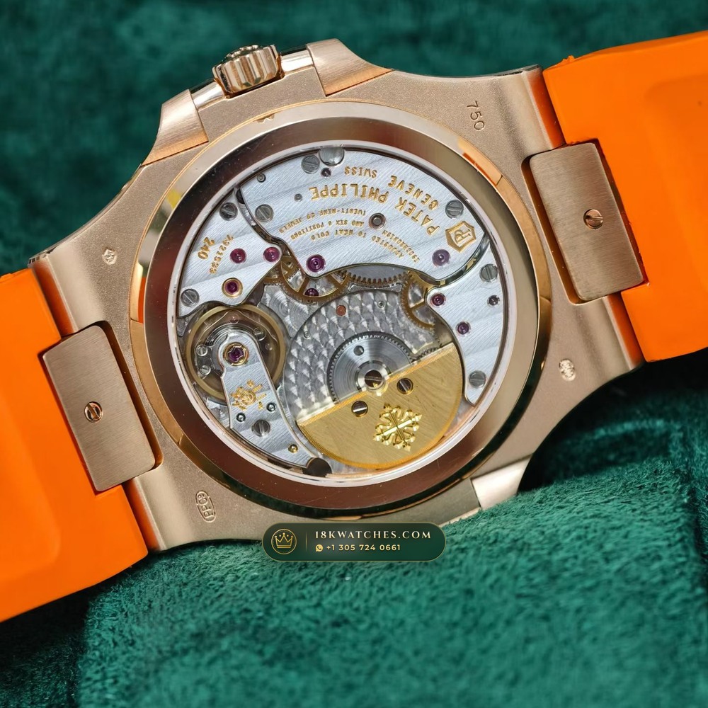 Patek Philippe Nautilus Moonphase & Power Reserve 18K Rose Gold Ref. 5712R — Studio Gallery Plate V in 18K Rose Gold Au750 (105.6g Verified Mass, Patek Philippe Cal. 240 PS IRM C LU - 22K Gold Micro-Rotor)