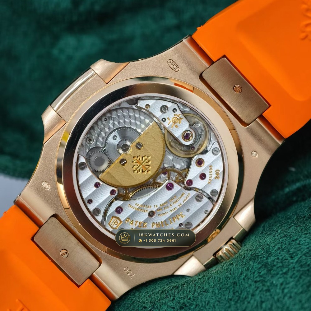 Patek Philippe Nautilus Moonphase & Power Reserve 18K Rose Gold Ref. 5712R — Studio Gallery Plate VI in 18K Rose Gold Au750 (105.6g Verified Mass, Patek Philippe Cal. 240 PS IRM C LU - 22K Gold Micro-Rotor)