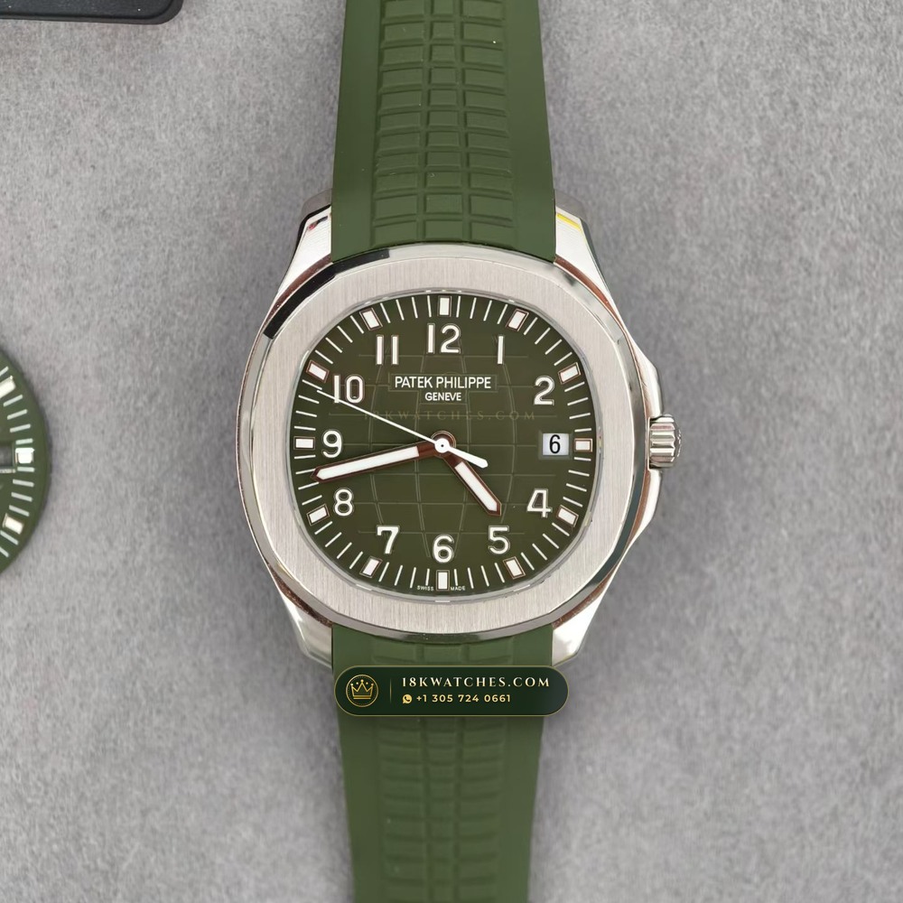 Patek Philippe Aquanaut Jumbo 42.2mm 18K White Gold Custom SW Dial 22K Gold Rotor Ref. 5168G — Studio Gallery Plate II in 18K White Gold Au750 (120.5g Verified Mass, Patek Philippe Cal. 324 S C - 21K Gold Rotor)