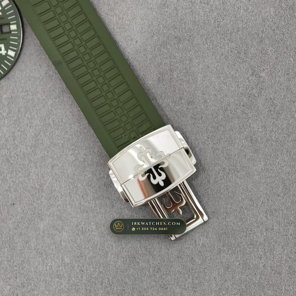 Patek Philippe Aquanaut Jumbo 42.2mm 18K White Gold Custom SW Dial 22K Gold Rotor Ref. 5168G — Studio Gallery Plate VIII in 18K White Gold Au750 (120.5g Verified Mass, Patek Philippe Cal. 324 S C - 21K Gold Rotor)
