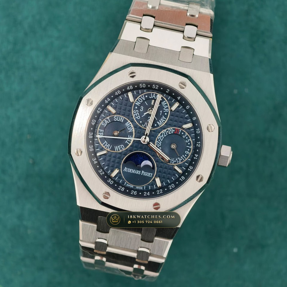 Audemars Piguet Royal Oak Perpetual Calendar 41mm Ref. 26574ST.OO.1220ST.02 — Studio Gallery Plate II in 904L Stainless Steel Custom Architecture (161.5g Verified Mass, Audemars Piguet Cal. 5134 Ultra-Thin Perpetual)