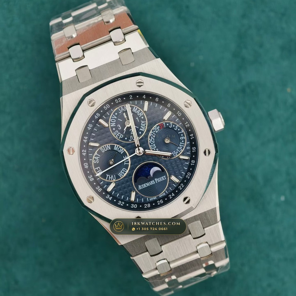 Audemars Piguet Royal Oak Perpetual Calendar 41mm Ref. 26574ST.OO.1220ST.02 — Studio Gallery Plate III in 904L Stainless Steel Custom Architecture (161.5g Verified Mass, Audemars Piguet Cal. 5134 Ultra-Thin Perpetual)