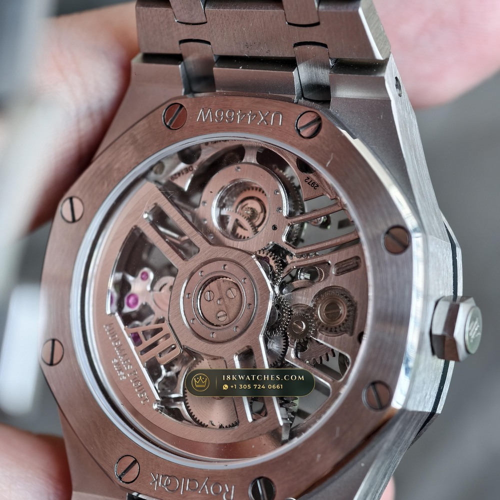 Audemars Piguet Royal Oak Selfwinding Flying Tourbillon 41mm Architectural Skeletonized Openworked Dial Ref. 26735ST.OO.1320ST.02 — Studio Gallery Plate VII in 904L Stainless Steel Custom Architecture (159.4g Verified Mass, Audemars Piguet Cal. 2950 Flying Tourbillon)
