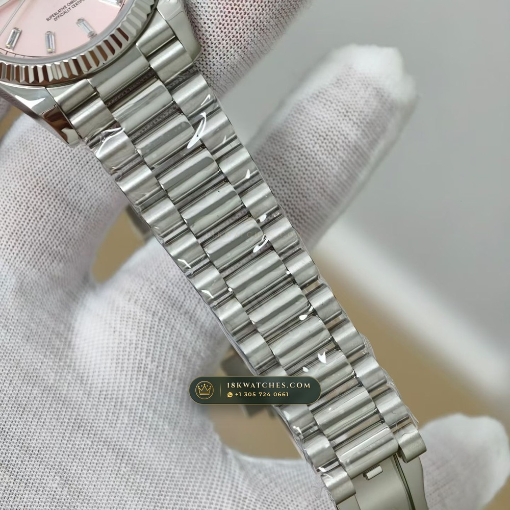 Rolex Day-Date 36 18K White Gold Ref. 128239 — Studio Gallery Plate V in 18K White Gold Au750 (183.4g Verified Mass, Rolex Manufacture Cal. 3255 - 70h Power Reserve)