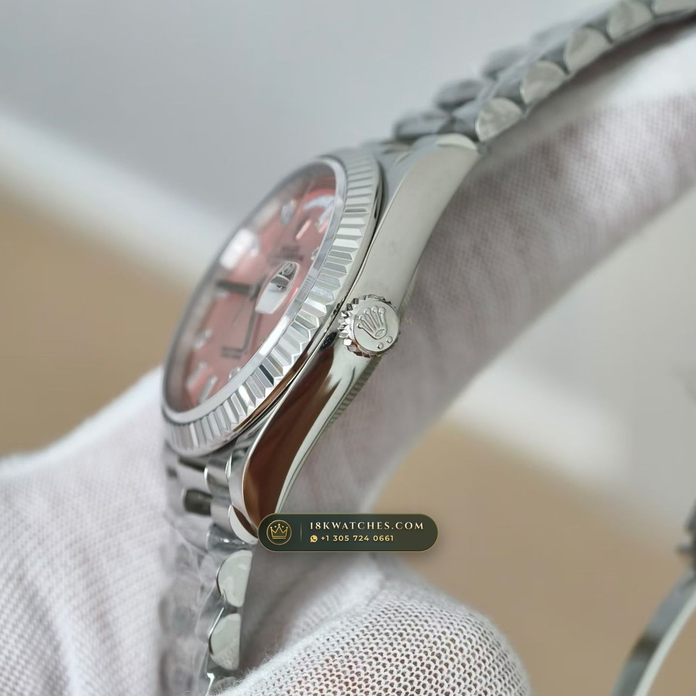 Rolex Day-Date 36 18K White Gold Ref. 128239 — Studio Gallery Plate VI in 18K White Gold Au750 (183.4g Verified Mass, Rolex Manufacture Cal. 3255 - 70h Power Reserve)