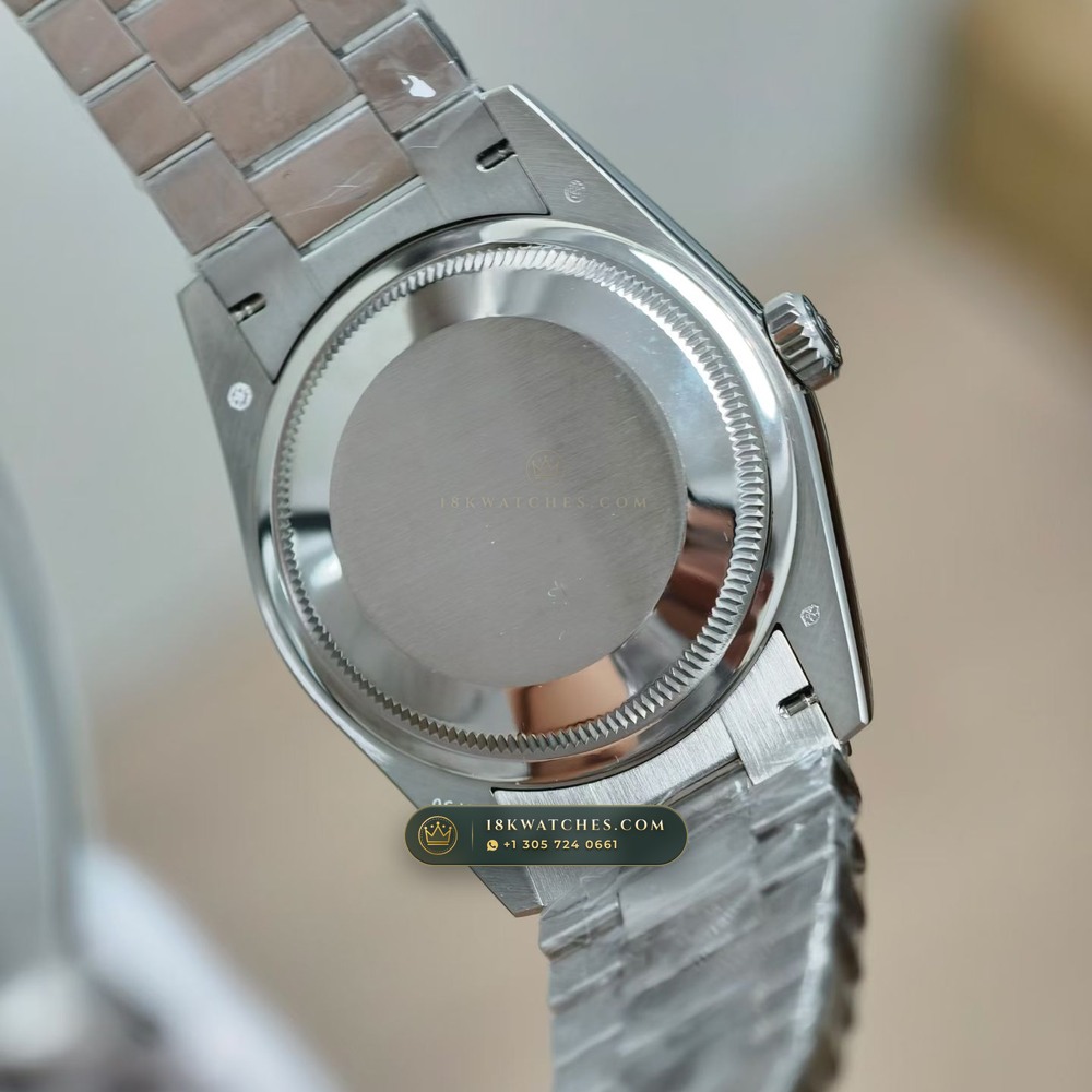 Rolex Day-Date 36 18K White Gold Ref. 128239 — Studio Gallery Plate VIII in 18K White Gold Au750 (183.4g Verified Mass, Rolex Manufacture Cal. 3255 - 70h Power Reserve)