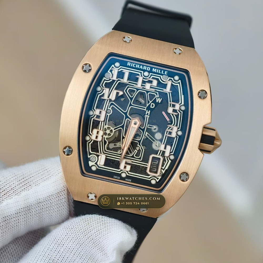 Richard Mille RM 67-01 Automatic Extra-Flat 18K Rose Gold — Studio Gallery Plate III in 18K Rose Gold Au750 (73.4g Verified Mass, Richard Mille Cal. CRMA6 - Platinum Rotor)