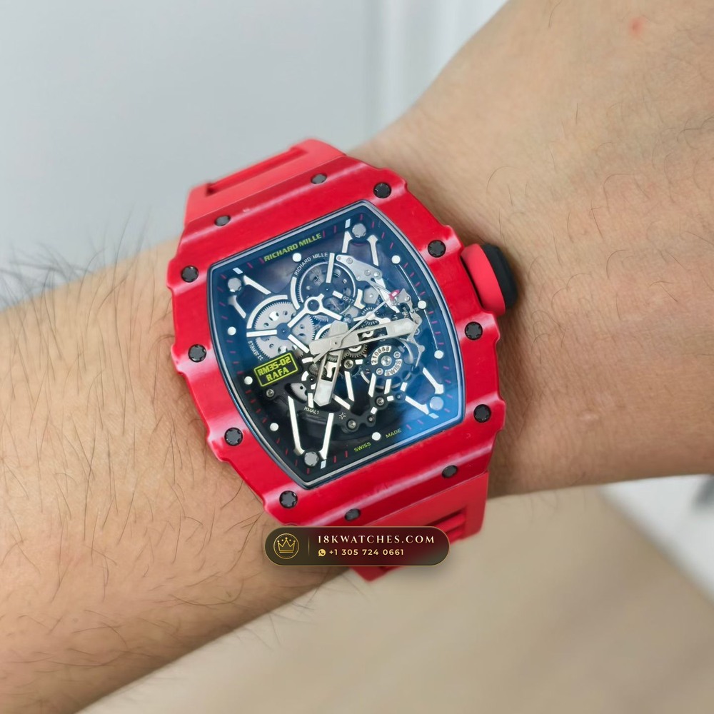 Richard Mille RM 35-02 Rafael Nadal Automatic Crimson Quartz TPT 5-Axis CNC Case — Studio Gallery Plate IX in Carbon TPT & Grade 5 Titanium (50.7g Verified Mass, Richard Mille Cal. RMAL1 Variable-Geometry Rotor)