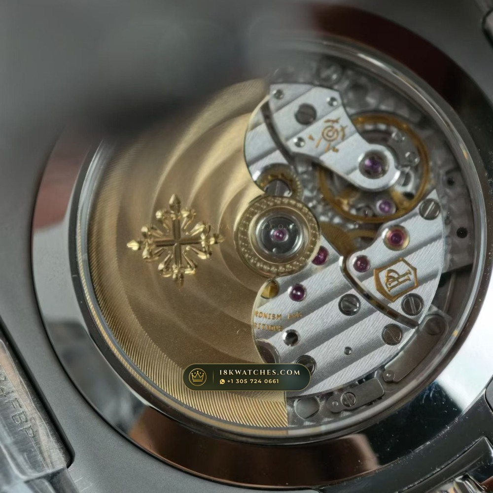 Patek Philippe Nautilus Annual Calendar Moonphase Blue Graduated Dial Ref. 5726/1A-014 — Studio Gallery Plate VII in 904L Stainless Steel Custom Architecture (147.6g Verified Mass, Patek Philippe Cal. 324 S QA LU 24H - 21K Gold Rotor)