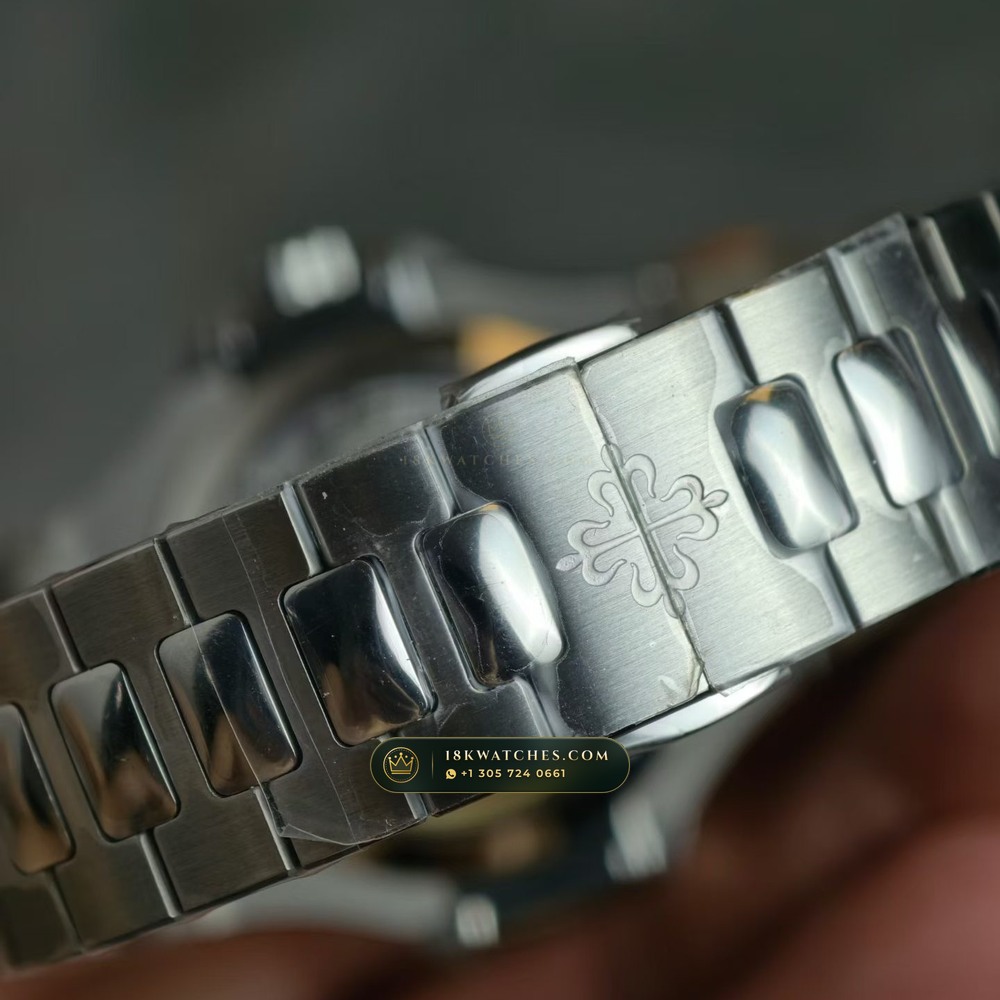 Patek Philippe Nautilus Annual Calendar Moonphase Blue Graduated Dial Ref. 5726/1A-014 — Studio Gallery Plate IX in 904L Stainless Steel Custom Architecture (147.6g Verified Mass, Patek Philippe Cal. 324 S QA LU 24H - 21K Gold Rotor)