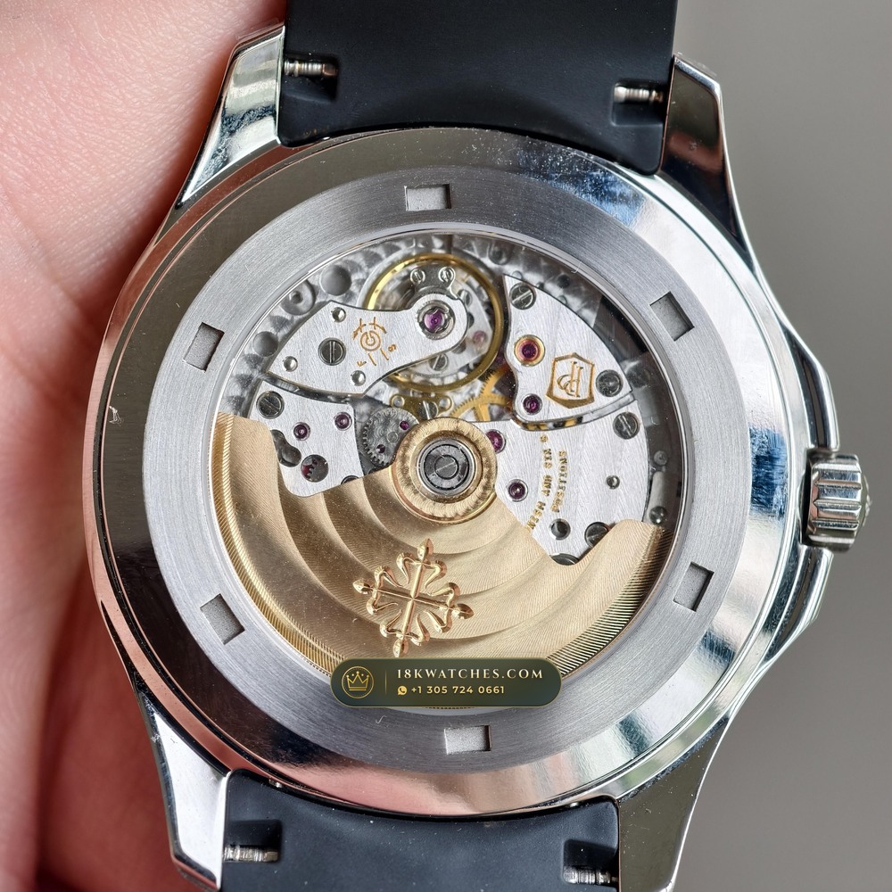 Patek Philippe Aquanaut Extra-Large Self-Winding Custom SW Dial Free-Sprung Calibre Ref. 5167A — Studio Gallery Plate VI in 904L Stainless Steel Custom Architecture (79.4g Verified Mass, Patek Philippe Cal. 324 S C - 21K Gold Rotor)