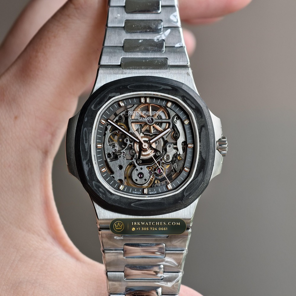 Patek Philippe Nautilus 40mm Skeleton Openworked Forged Carbon Ref. 5711/1A-010