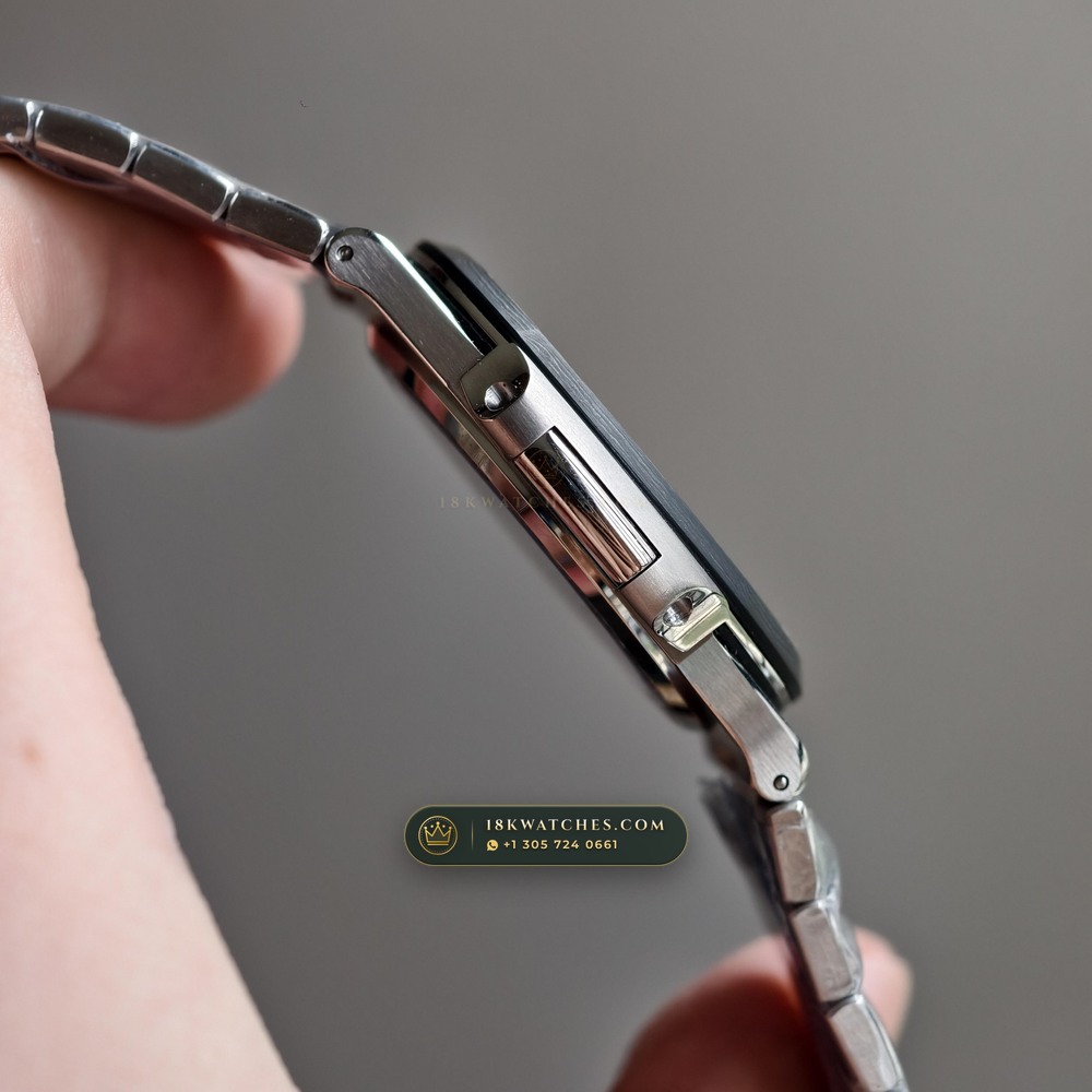 Patek Philippe Nautilus 40mm Skeleton Openworked Forged Carbon Ref. 5711/1A-010 — Studio Gallery Plate IV in Forged Carbon TPT & Titanium (114.6g Verified Mass, Patek Philippe Cal. 26-330 S C / Cal. 324 S C - 21K Gold Rotor)