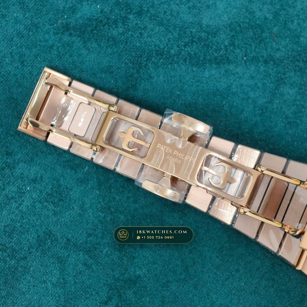 Patek Philippe Nautilus Moonphase & Power Reserve 18K Rose Gold 5-Axis CNC Case Ref. 5712/1R-001 — Studio Gallery Plate IX in 18K Rose Gold Au750 (186.2g Verified Mass, Patek Philippe Cal. 240 PS IRM C LU - 22K Gold Micro-Rotor)