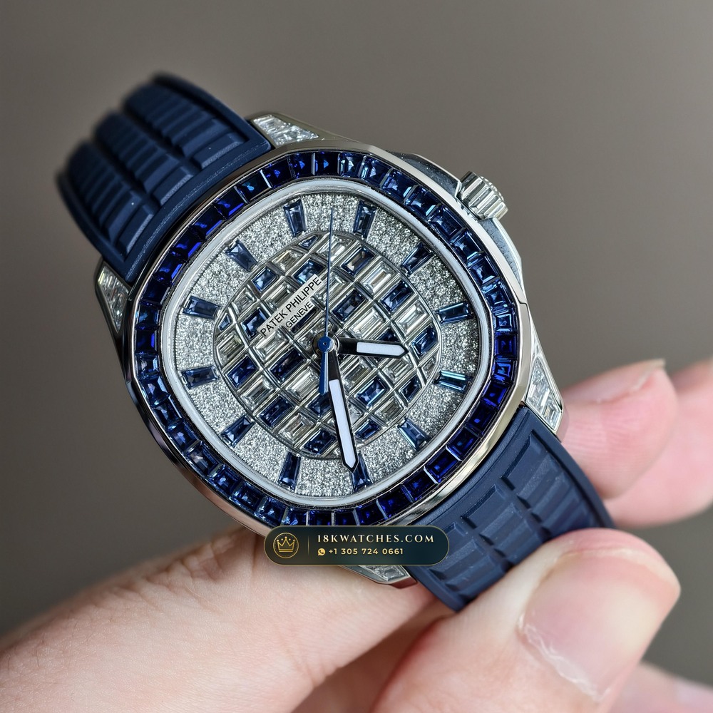 Patek Philippe Aquanaut Luce Haute Joaillerie Diamond-Set Bezel 18K White Gold 5-Axis CNC Case Ref. 5268/461G-001 — Studio Gallery Plate II in 18K White Gold Au750 (114.6g Verified Mass, Patek Philippe Cal. 26-330 S C - 21K Gold Rotor)