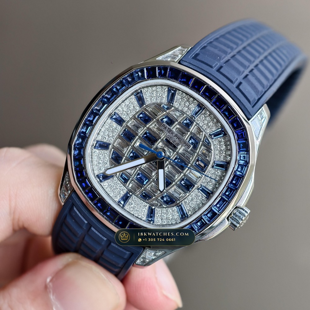 Patek Philippe Aquanaut Luce Haute Joaillerie Diamond-Set Bezel 18K White Gold 5-Axis CNC Case Ref. 5268/461G-001 — Studio Gallery Plate III in 18K White Gold Au750 (114.6g Verified Mass, Patek Philippe Cal. 26-330 S C - 21K Gold Rotor)