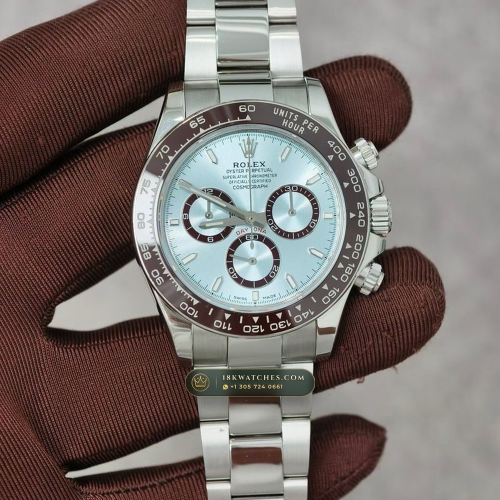 Rolex Cosmograph Daytona Platona Ice-Blue & Chestnut Cerachrom 950 Platinum Ref. 126506