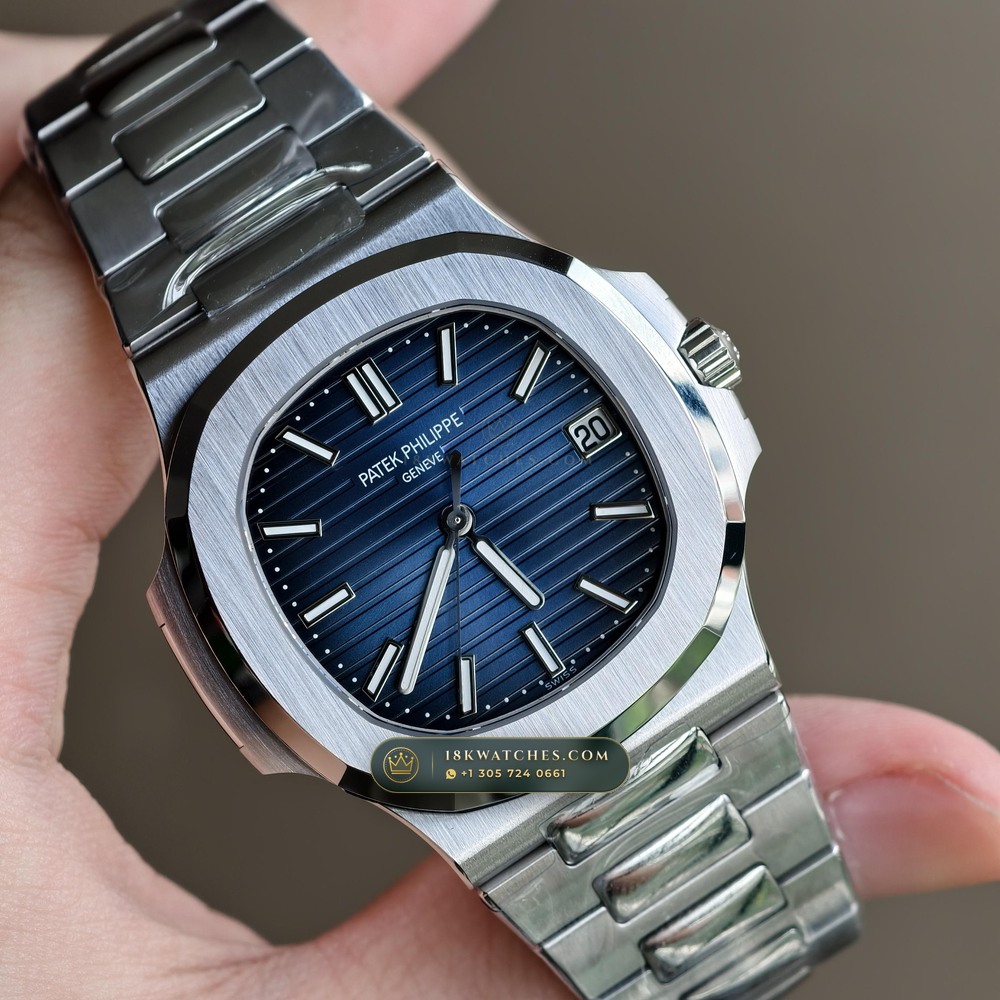 Patek Philippe Nautilus Self-Winding 41mm 18K White Gold Custom SW Dial 22K Gold Rotor Ref. 5811/1G-001 — Studio Gallery Plate II in 18K White Gold Au750 (181.2g Verified Mass, Patek Philippe Cal. 26-330 S C - 21K Gold Rotor)