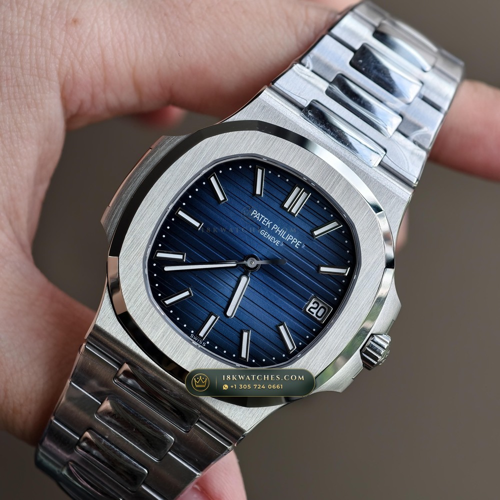 Patek Philippe Nautilus Self-Winding 41mm 18K White Gold Custom SW Dial 22K Gold Rotor Ref. 5811/1G-001 — Studio Gallery Plate III in 18K White Gold Au750 (181.2g Verified Mass, Patek Philippe Cal. 26-330 S C - 21K Gold Rotor)