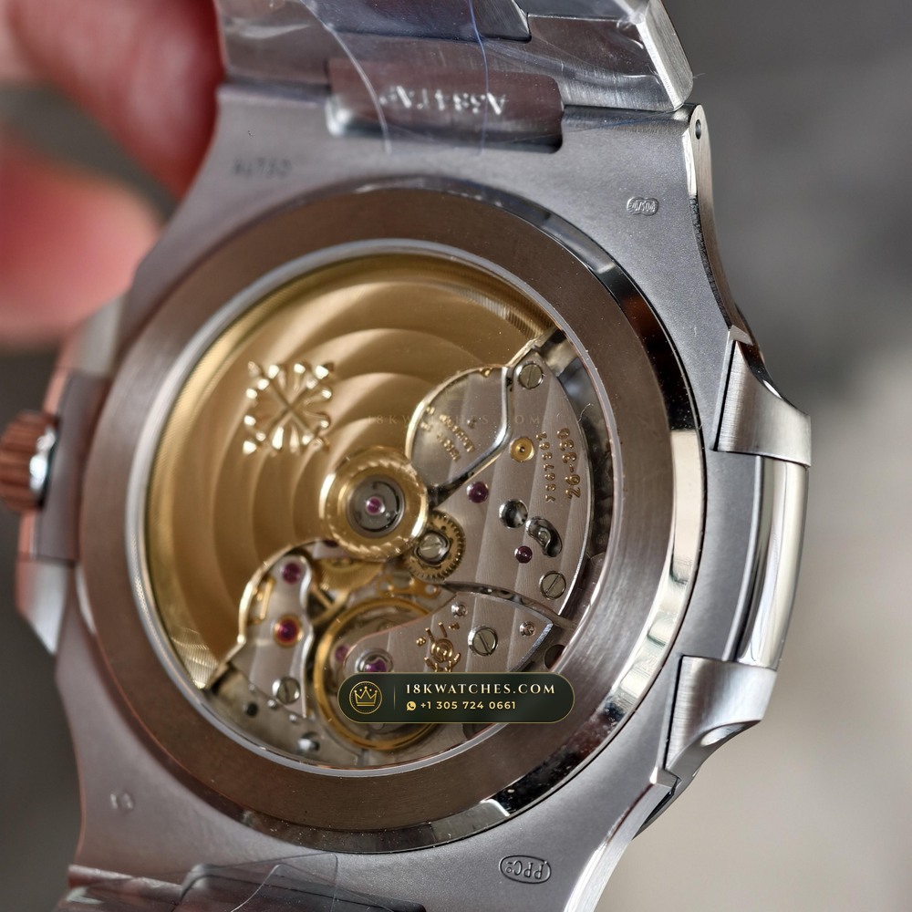 Patek Philippe Nautilus Self-Winding 41mm 18K White Gold Custom SW Dial 22K Gold Rotor Ref. 5811/1G-001 — Studio Gallery Plate VI in 18K White Gold Au750 (181.2g Verified Mass, Patek Philippe Cal. 26-330 S C - 21K Gold Rotor)