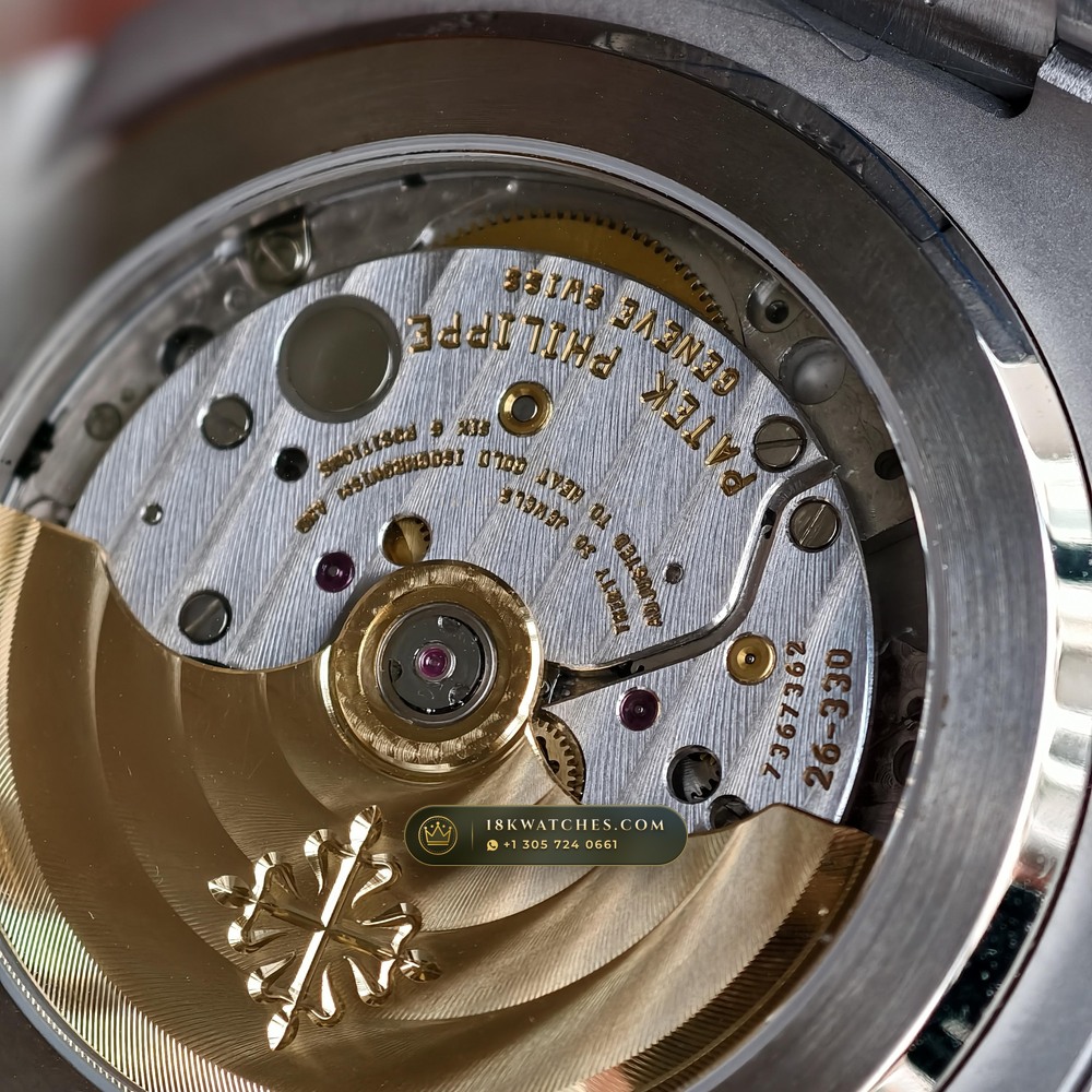 Patek Philippe Nautilus Self-Winding 41mm 18K White Gold Custom SW Dial 22K Gold Rotor Ref. 5811/1G-001 — Studio Gallery Plate VIII in 18K White Gold Au750 (181.2g Verified Mass, Patek Philippe Cal. 26-330 S C - 21K Gold Rotor)