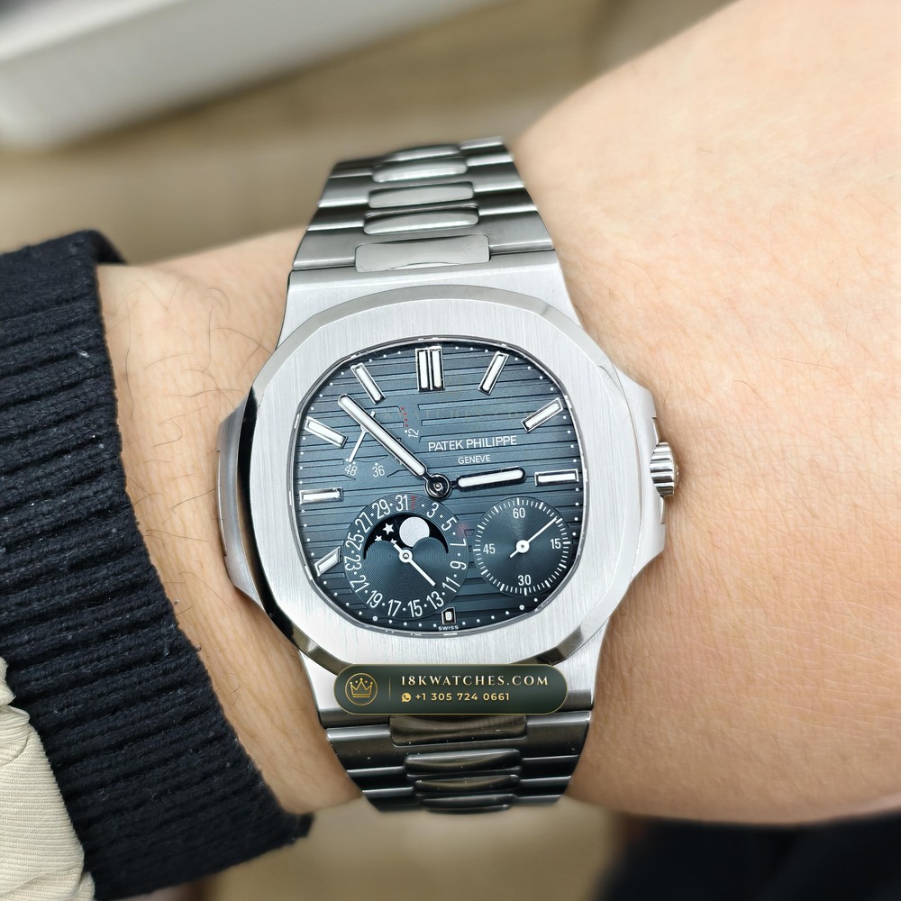 Patek Philippe Nautilus Moonphase & Power Reserve Geneva Atelier Spec Ref. 5712/1A — Studio Gallery Plate IX in 904L Stainless Steel Custom Architecture (116.8g Verified Mass, Patek Philippe Cal. 240 PS IRM C LU - 22K Gold Micro-Rotor)