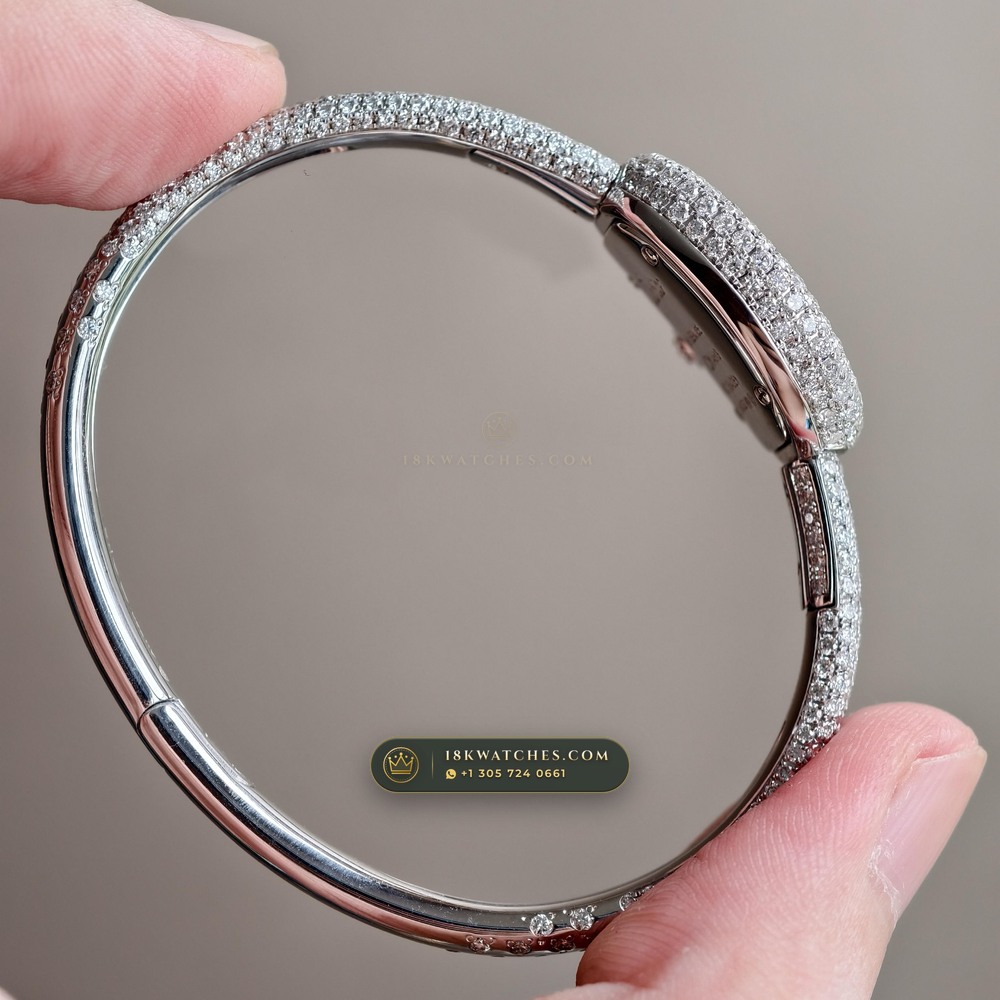 Cartier Baignoire Allongee High Jewelry Diamond Pave 18K White Gold Ref. HPI01773 — Studio Gallery Plate IV in 18K White Gold Au750 (62.7g Verified Mass, Cartier Precision Horological Movement)