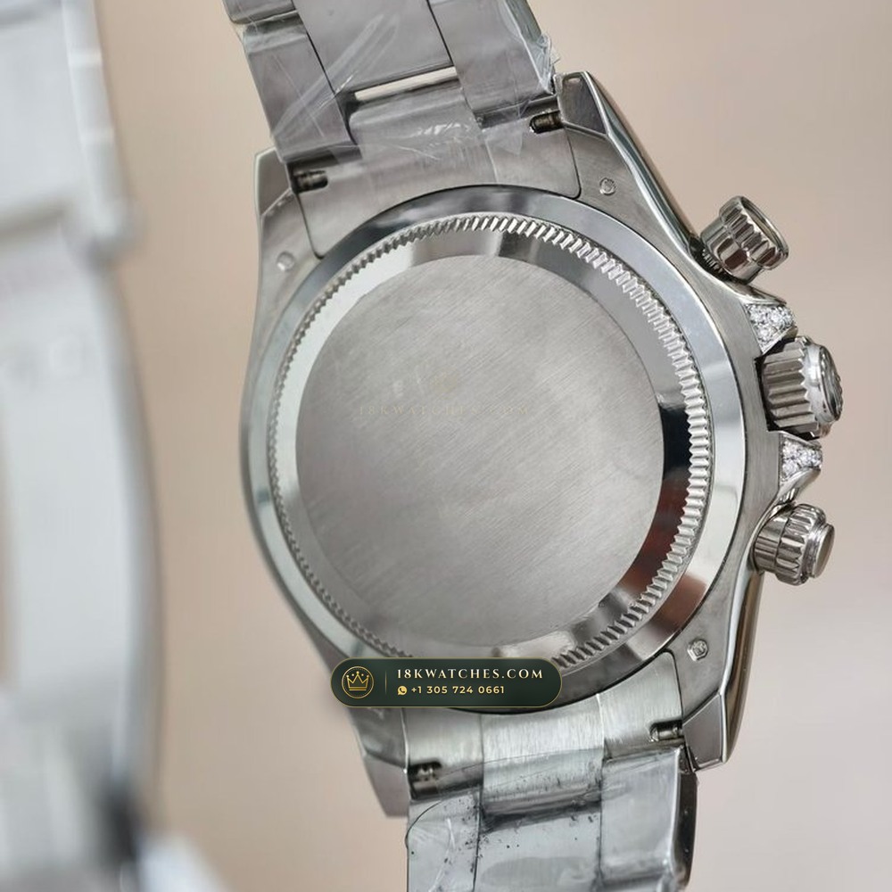 Rolex Cosmograph Daytona Off-Catalogue Blue Sapphire Bezel & Obsidian Dial 18K White Gold Ref. 126599TSA — Studio Gallery Plate VI in 18K White Gold Au750 (216.7g Verified Mass, Rolex Manufacture Cal. 4131 - 72h Power Reserve)