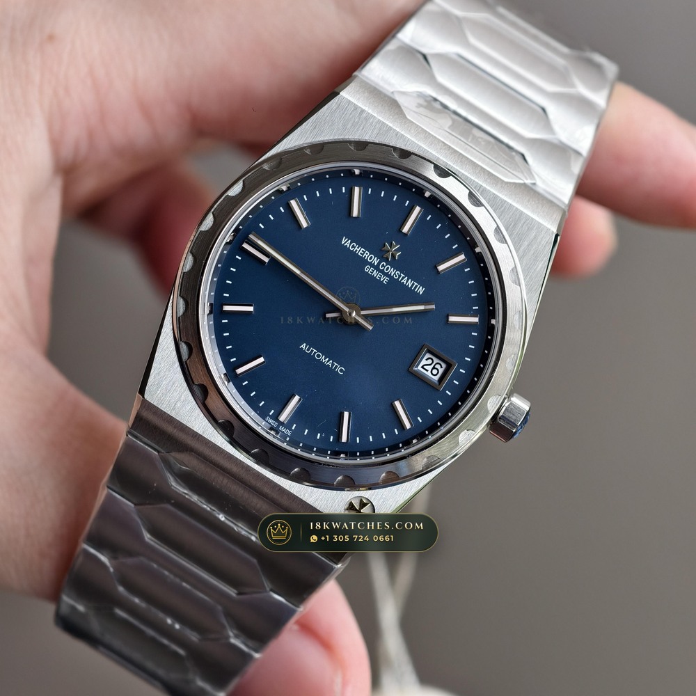 Vacheron Constantin Historiques 222 Jumbo 37mm Blue-Grey Dial Ref. 4200H/222A-B934 — Studio Gallery Plate III in 904L Stainless Steel Custom Architecture (132.5g Verified Mass, Vacheron Constantin Cal. 2455/2 - 22K Gold Rotor)