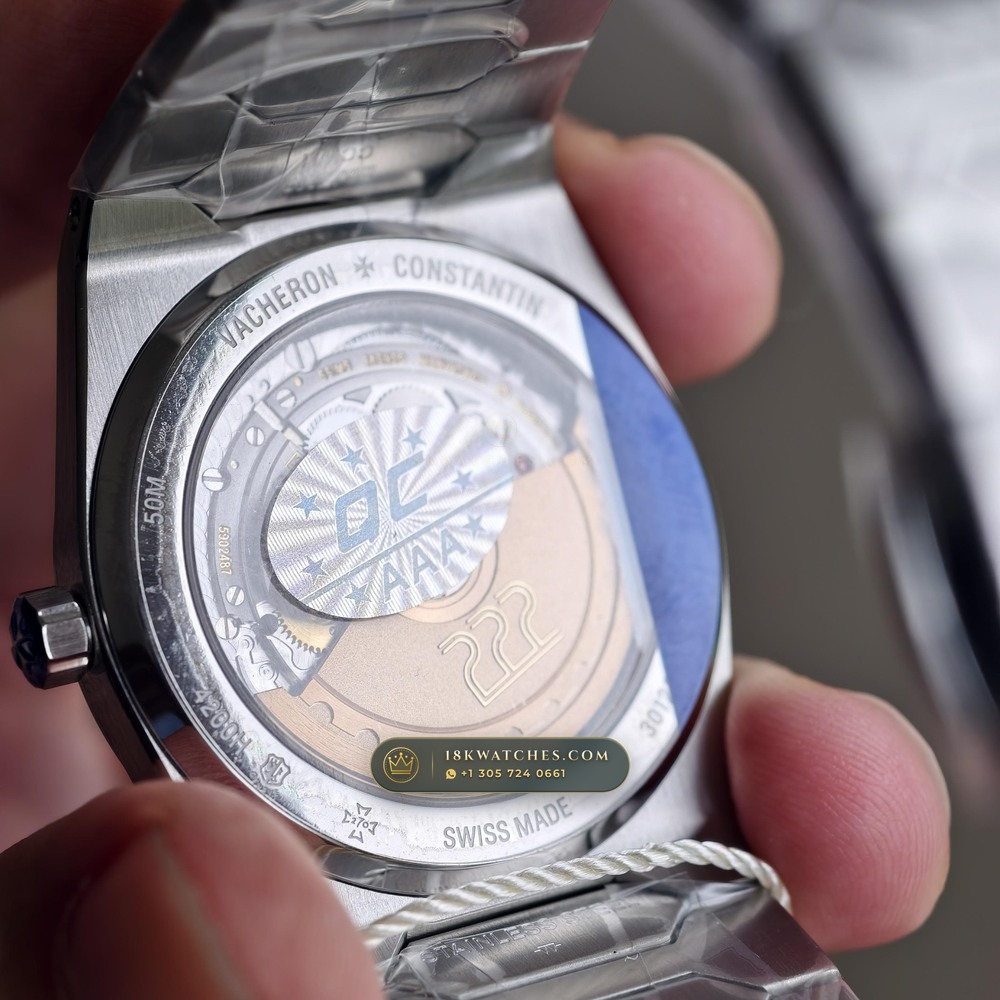 Vacheron Constantin Historiques 222 Jumbo 37mm Blue-Grey Dial Ref. 4200H/222A-B934 — Studio Gallery Plate VI in 904L Stainless Steel Custom Architecture (132.5g Verified Mass, Vacheron Constantin Cal. 2455/2 - 22K Gold Rotor)